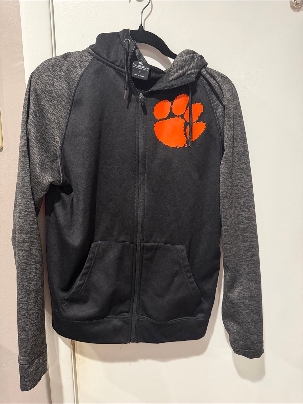 Colosseum Black & Gray Clemson Full-Zip Hoodie